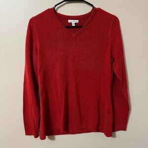 282 Croft & Barrow Red V-Neck Sweater | Classic Cozy Knit